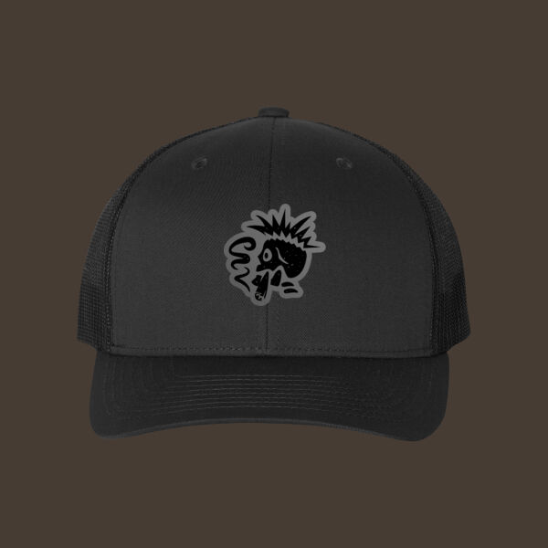 Retro Trucker Cap w/Gray Leather Patch Thumbnail