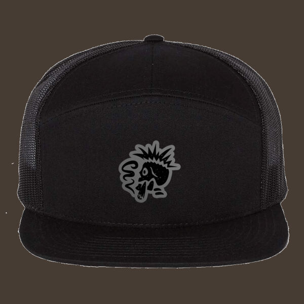 Seven-Panel Trucker Cap (168) w/Gray Leather Patch Thumbnail
