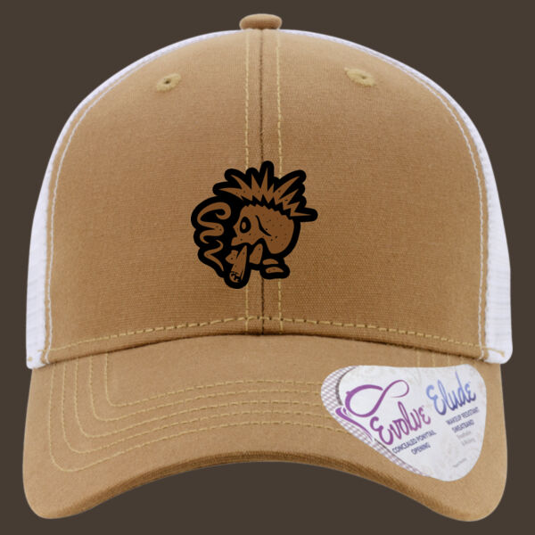 Women's Modern Trucker Cap w/Brown Reverse Leather Patch Thumbnail