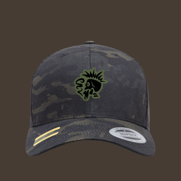 Retro Trucker Cap w/Green Leather Patch Thumbnail