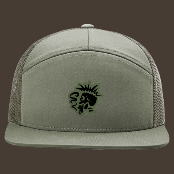 Seven-Panel Trucker Cap (168) w/Green Leather Patch Thumbnail
