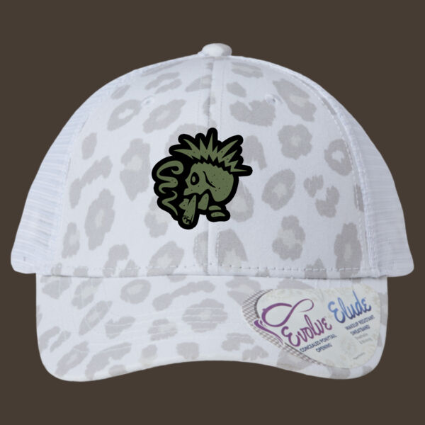 Women's Modern Trucker Cap w/Green Reverse Leather Patch Thumbnail