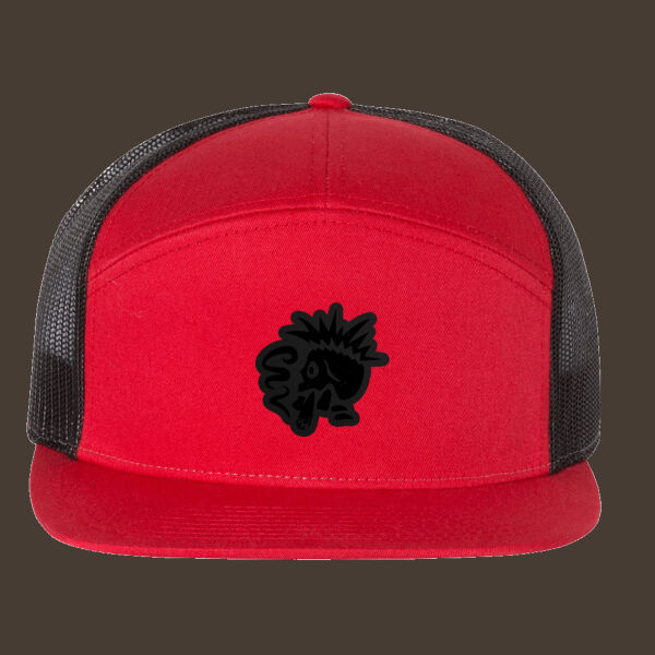Seven-Panel Trucker Cap (168) w/Black Leather Patch Thumbnail