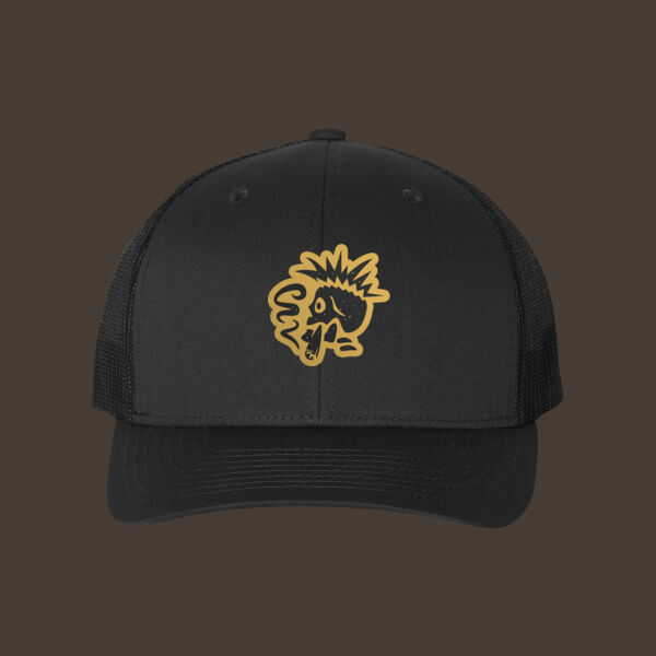 Retro Trucker Cap w/Gold Reverse Leather Patch Thumbnail