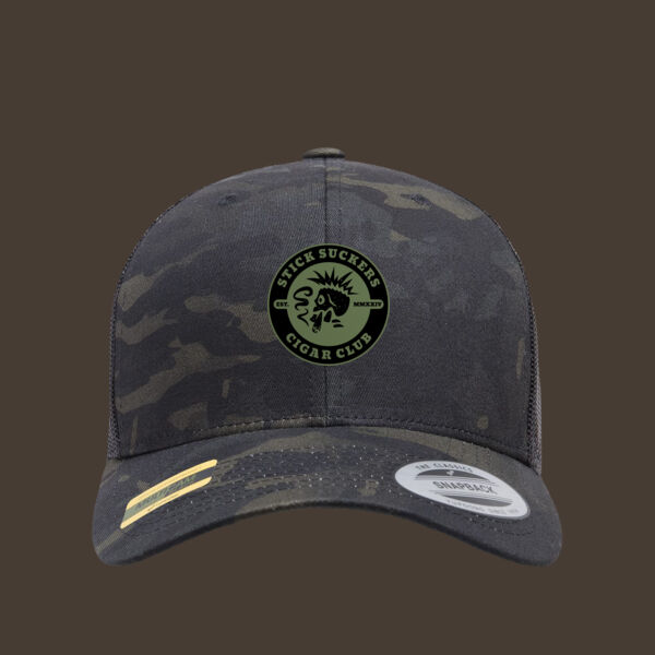 Retro Trucker Cap w/Green Leather Patch Thumbnail