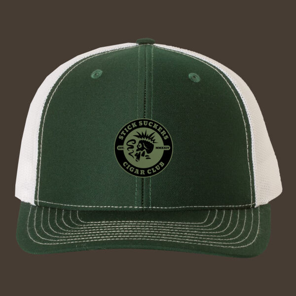 Snapback Trucker Cap (112) w/Green Leather Patch Thumbnail