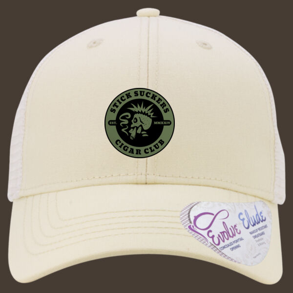 Women's Modern Trucker Cap w/Green Reverse Leather Patch Thumbnail