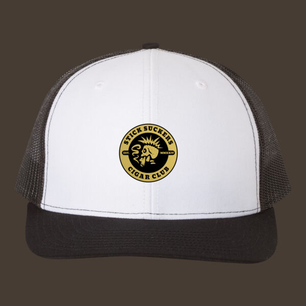 Snapback Trucker Cap (112) w/Gold Leather Patch Thumbnail