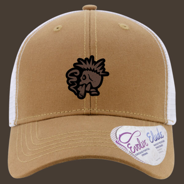 Women's Modern Trucker Cap w/Dark Brown Reverse Leather Patch Thumbnail