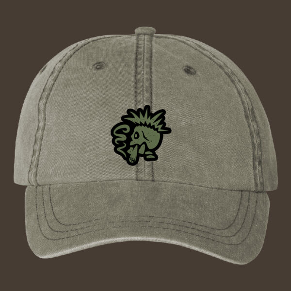 Women's Pigment-Dyed Cap w/Green Reverse Leather Patch Thumbnail