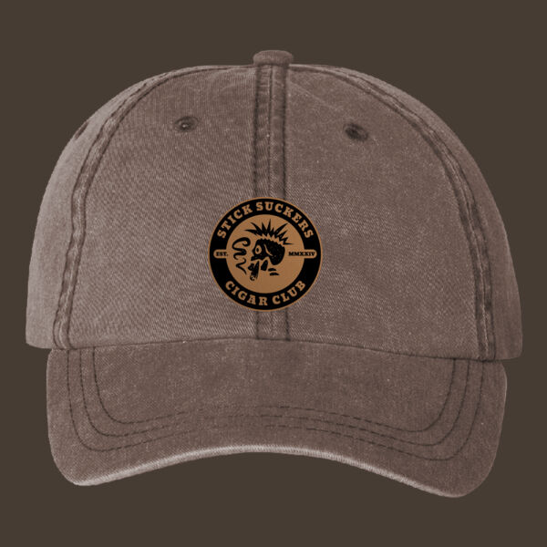 Women's Pigment-Dyed Cap w/Brown Leather Patch Thumbnail