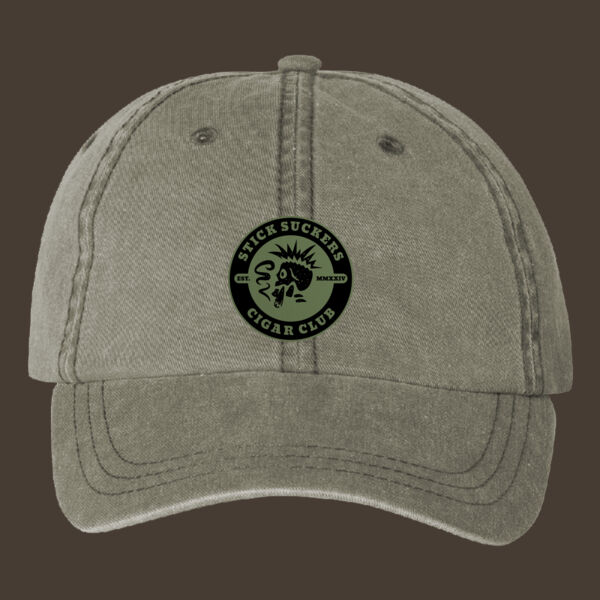 Women'sPigment-Dyed Cap w/Green Leather Patch Thumbnail